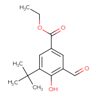Chemical structure of ethyl 3-tert-butyl-5-formyl-4-hydroxybenzoate - CSSB20442508916
