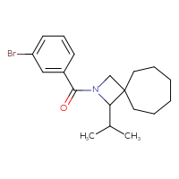 Chemical structure of 2-(3-bromobenzoyl)-1-(propan-2-yl)-2-azaspiro[3.6]decane - CSSB21432537744