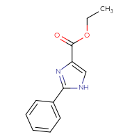 Chemical structure of ethyl 2-phenyl-1H-imidazole-4-carboxylate - CSSB00000024152