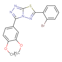 Chemical structure of 6-(2-bromophenyl)-3-(3,4-dimethoxyphenyl)-[1,2,4]triazolo[3,4-b][1,3,4]thiadiazole - CSSB00121637258