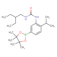 Chemical structure of 3-(2-ethylbutyl)-1-[2-(propan-2-yl)-5-(4,4,5,5-tetramethyl-1,3,2-dioxaborolan-2-yl)phenyl]urea - CSSB21332092422