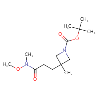 Chemical structure of tert-butyl 3-{2-[methoxy(methyl)carbamoyl]ethyl}-3-methylazetidine-1-carboxylate - CSSB01395050220