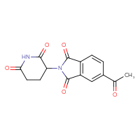 Chemical structure of 5-acetyl-2-(2,6-dioxopiperidin-3-yl)-2,3-dihydro-1H-isoindole-1,3-dione - CSSB20504682893
