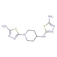 Chemical structure of N2-[1-(5-amino-1,3,4-thiadiazol-2-yl)piperidin-4-yl]-1,3,4-thiadiazole-2,5-diamine - CSSB06726395064