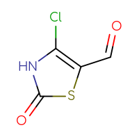 Chemical structure of 4-chloro-2-oxo-2,3-dihydro-1,3-thiazole-5-carbaldehyde - CSSB00000760623