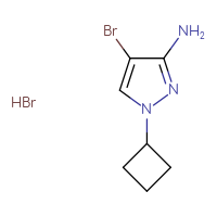 Chemical structure of 4-bromo-1-cyclobutyl-1H-pyrazol-3-amine hydrobromide - CSSB06657271737