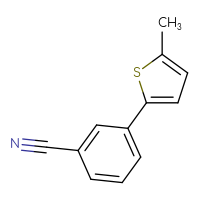 Chemical structure of 3-(5-methylthiophen-2-yl)benzonitrile - CSSB01419514180