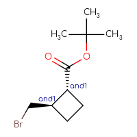 Chemical structure of rac-tert-butyl (1R,2R)-2-(bromomethyl)cyclobutane-1-carboxylate - CSSB14800370970