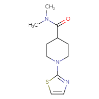 Chemical structure of N,N-dimethyl-1-(1,3-thiazol-2-yl)piperidine-4-carboxamide - CSSB01994187081