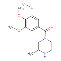 Chemical structure of 3-methyl-1-(3,4,5-trimethoxybenzoyl)piperazine - CSSB00056997772