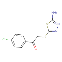 Chemical structure of 2-[(5-amino-1,3,4-thiadiazol-2-yl)sulfanyl]-1-(4-chlorophenyl)ethan-1-one - CSSB00026010211