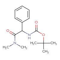 Chemical structure of tert-butyl N-[(dimethylcarbamoyl)(phenyl)methyl]carbamate - CSSB00000064737