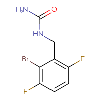 Chemical structure of [(2-bromo-3,6-difluorophenyl)methyl]urea - CSSB06832646923