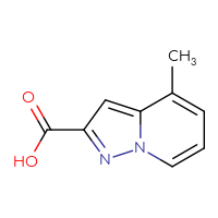 Chemical structure of 4-methylpyrazolo[1,5-a]pyridine-2-carboxylic acid - CSSB00009889311