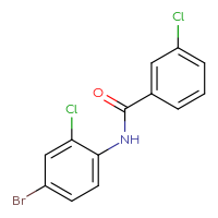 Chemical structure of N-(4-bromo-2-chlorophenyl)-3-chlorobenzamide - CSSB00102639334