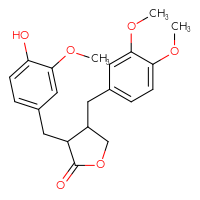 Chemical structure of 4-[(3,4-dimethoxyphenyl)methyl]-3-[(4-hydroxy-3-methoxyphenyl)methyl]oxolan-2-one - CSSB00020668903