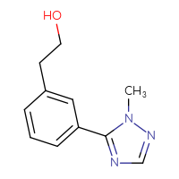 Chemical structure of 2-[3-(1-methyl-1H-1,2,4-triazol-5-yl)phenyl]ethan-1-ol - CSSB03554549578