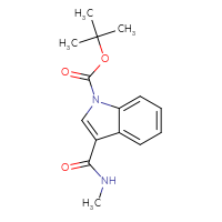 Chemical structure of tert-butyl 3-(methylcarbamoyl)-1H-indole-1-carboxylate - CSSB09892678214