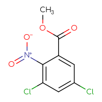 Chemical structure of methyl 3,5-dichloro-2-nitrobenzoate - CSSB00053665217