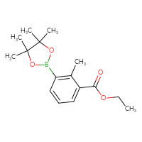 Chemical structure of ethyl 2-methyl-3-(4,4,5,5-tetramethyl-1,3,2-dioxaborolan-2-yl)benzoate - CSSB00010144541