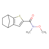 Chemical structure of N-methoxy-N-methyl-3-thiatricyclo[5.2.1.0²,⁶]deca-2(6),4-diene-4-carboxamide - CSSB21151595334