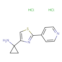 Chemical structure of 1-[2-(pyridin-4-yl)-1,3-thiazol-4-yl]cyclopropan-1-amine dihydrochloride - CSSB20269569910