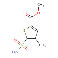 Chemical structure of methyl 4-methyl-5-sulfamoylthiophene-2-carboxylate - CSSB00015489046