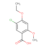 Chemical structure of 5-chloro-4-ethoxy-2-methoxybenzoic acid - CSSB00135264944