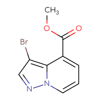 Chemical structure of methyl 3-bromopyrazolo[1,5-a]pyridine-4-carboxylate - CSSB00021397303
