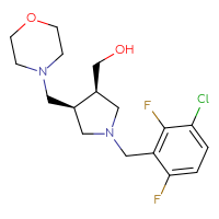 Chemical structure of [(3R,4S)-1-[(3-chloro-2,6-difluorophenyl)methyl]-4-[(morpholin-4-yl)methyl]pyrrolidin-3-yl]methanol - CSSS02125461168