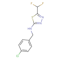 Chemical structure of N-[(4-chlorophenyl)methyl]-5-(difluoromethyl)-1,3,4-thiadiazol-2-amine - CSSB00008528448
