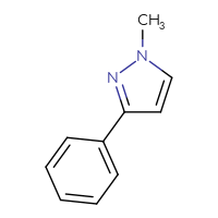 Chemical structure of 1-methyl-3-phenyl-1H-pyrazole - CSSB00012186690