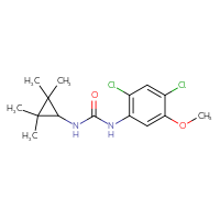 Chemical structure of 1-(2,4-dichloro-5-methoxyphenyl)-3-(2,2,3,3-tetramethylcyclopropyl)urea - CSSB15296582736