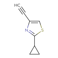 Chemical structure of 2-cyclopropyl-4-ethynyl-1,3-thiazole - CSSB00014670613
