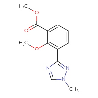 Chemical structure of methyl 2-methoxy-3-(1-methyl-1H-1,2,4-triazol-3-yl)benzoate - CSSB18551665154