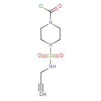 Chemical structure of 4-[(prop-2-yn-1-yl)sulfamoyl]piperazine-1-carbonyl chloride - CSSB14975700890