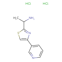 Chemical structure of 1-[4-(pyridin-3-yl)-1,3-thiazol-2-yl]ethan-1-amine dihydrochloride - CSSB00000753972