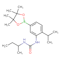Chemical structure of 3-(butan-2-yl)-1-[2-(propan-2-yl)-5-(4,4,5,5-tetramethyl-1,3,2-dioxaborolan-2-yl)phenyl]urea - CSSB20784836236
