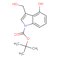Chemical structure of tert-butyl 4-hydroxy-3-(hydroxymethyl)-1H-indole-1-carboxylate - CSSB00010163195