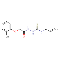 Chemical structure of 2-(2-methylphenoxy)-N-{[(prop-2-en-1-yl)carbamothioyl]amino}acetamide - CSSB00020600356