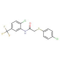 Chemical structure of N-[2-chloro-5-(trifluoromethyl)phenyl]-2-[(4-chlorophenyl)sulfanyl]acetamide - CSSB00132452021