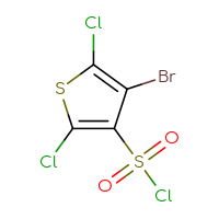 Chemical structure of 4-bromo-2,5-dichlorothiophene-3-sulfonyl chloride - CSSB00009813441