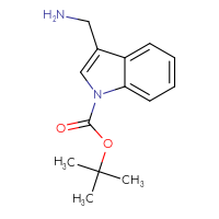 Chemical structure of tert-butyl 3-(aminomethyl)-1H-indole-1-carboxylate - CSSB00010173884