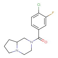 Chemical structure of 2-(4-chloro-3-fluorobenzoyl)-octahydropyrrolo[1,2-a]pyrazine - CSSB00046322113
