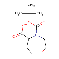 Chemical structure of 4-[(tert-butoxy)carbonyl]-1,4-oxazepane-5-carboxylic acid - CSSB00135529803