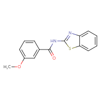 Chemical structure of N-(1,3-benzothiazol-2-yl)-3-methoxybenzamide - CSSB00026373908