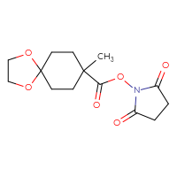 Chemical structure of 2,5-dioxopyrrolidin-1-yl 8-methyl-1,4-dioxaspiro[4.5]decane-8-carboxylate - CSSB20270760318
