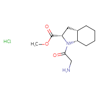 Chemical structure of methyl (2S,3aS,7aS)-1-(2-aminoacetyl)-octahydro-1H-indole-2-carboxylate hydrochloride - CSSB00161000380