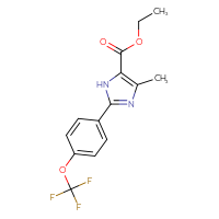 Chemical structure of ethyl 4-methyl-2-[4-(trifluoromethoxy)phenyl]-1H-imidazole-5-carboxylate - CSSB00020649378
