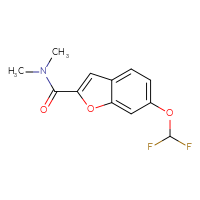 Chemical structure of 6-(difluoromethoxy)-N,N-dimethyl-1-benzofuran-2-carboxamide - CSSB01432920455
